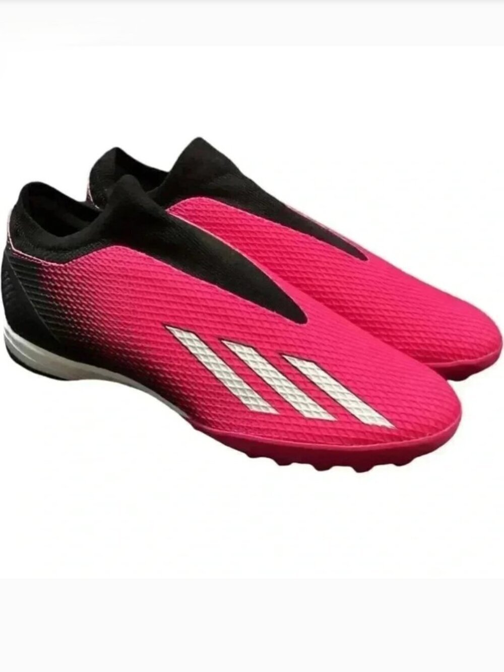 adidas Shoes Mens 11 Pink Black X SPEEDPORTAL.3 Laceless Turf Soccer Mesh NEW